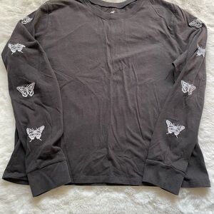 Hollister Grey Crew Neck Long Sleeve